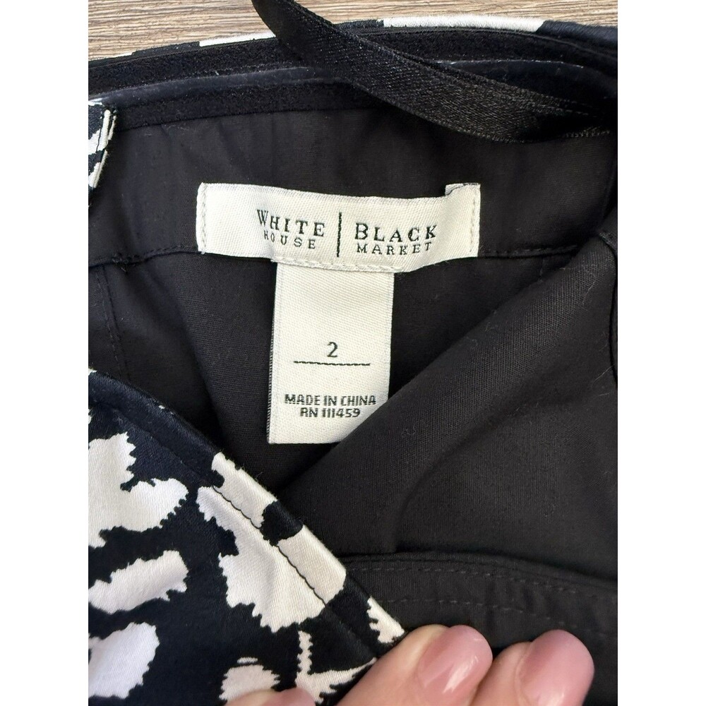 White House Black Market Floral Corset Bustier Tank Top Size 2 Black White Y2K - Picture 8 of 10